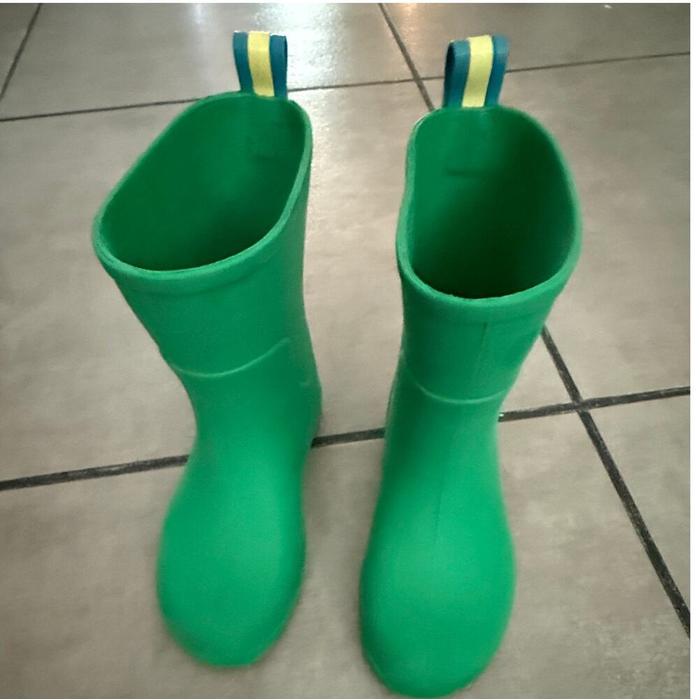 Totes Toddler Rain Boots size 9-10 Green waterproof Rubber boots Unisex EUCipe - Picture 5 of 5